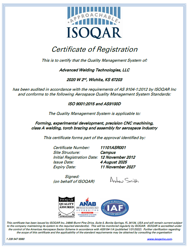 AS9100 certificate